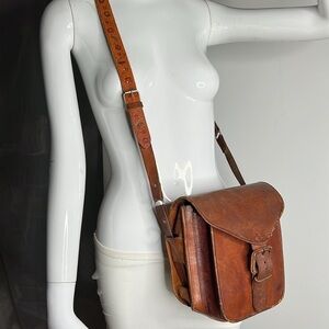 Handmade Genuine Leather Crossbody Double Compartment Saddle Bag